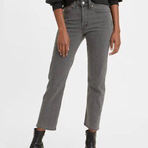 Levi's Wedgie Straight Gray High Rise Button Front Sz 27 Urban Country